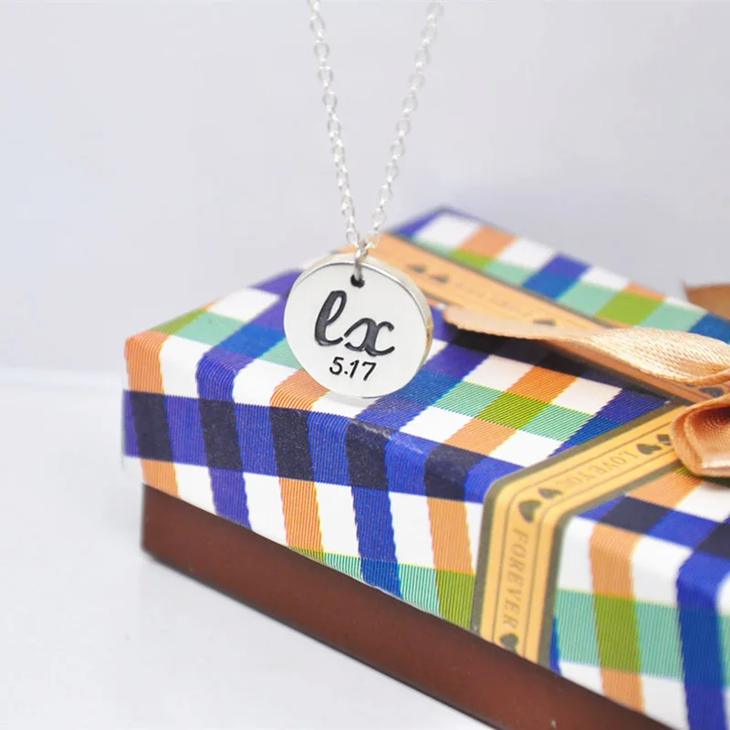 Цельное серебряное ожерелье с толстым диском гравировкой именем оригинальная