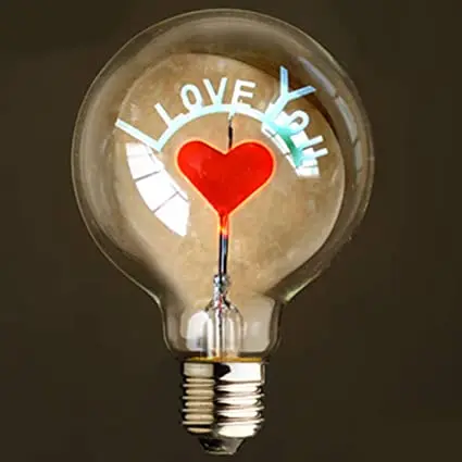 

Retro E26 Edison Light Bulb G80 Burning Art Energy-Saving Wedding Valentine's Day Indoor Night Light Bulb Birthday Gift Decorati