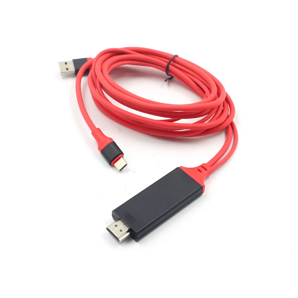 USB-C Type C к HDMI-совместимый кабель 4K * 2K HD Video Audio Кабель-адаптер для зарядки Samsung Galaxy S8