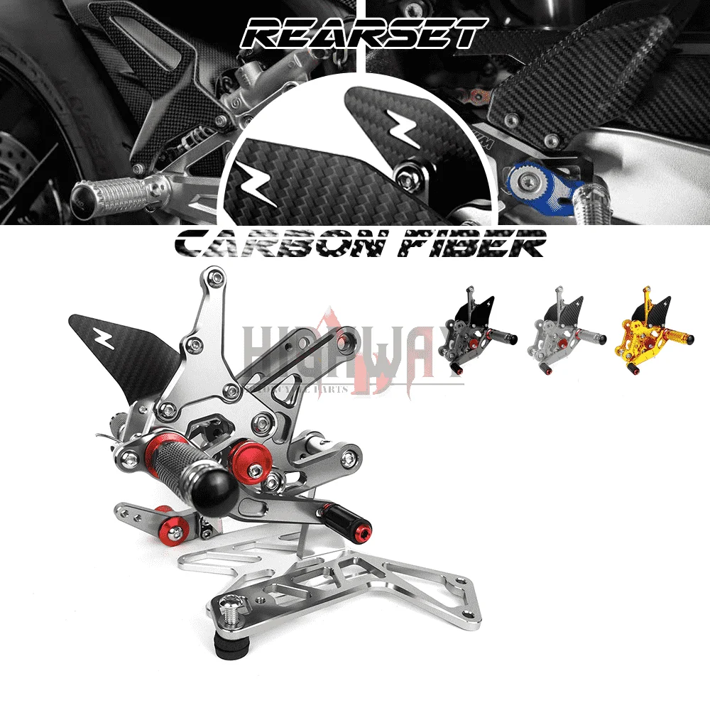 

Motorcycle CNC & Carbon Fiber Footrest Rear Sets Adjustable Rearset Foot Pegs for YAMAHA YZF-R1 YZF R1 YZFR1 2015-2020