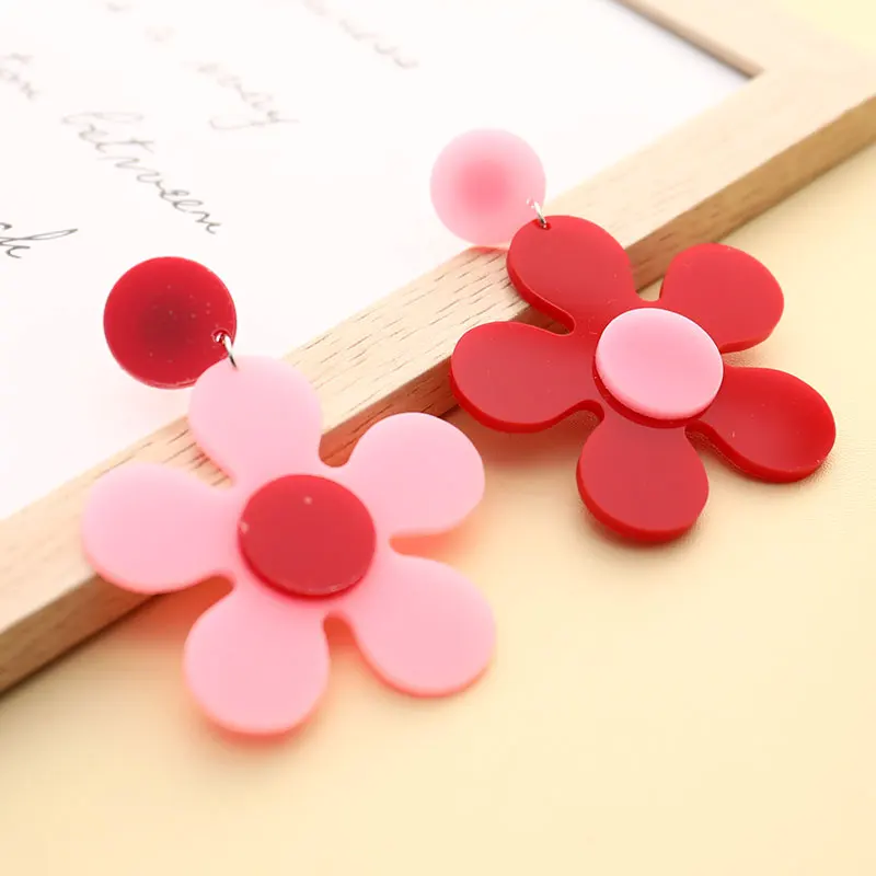 Модные красивые акриловые серьги Coforful с цветами для женщин и девочек длинные