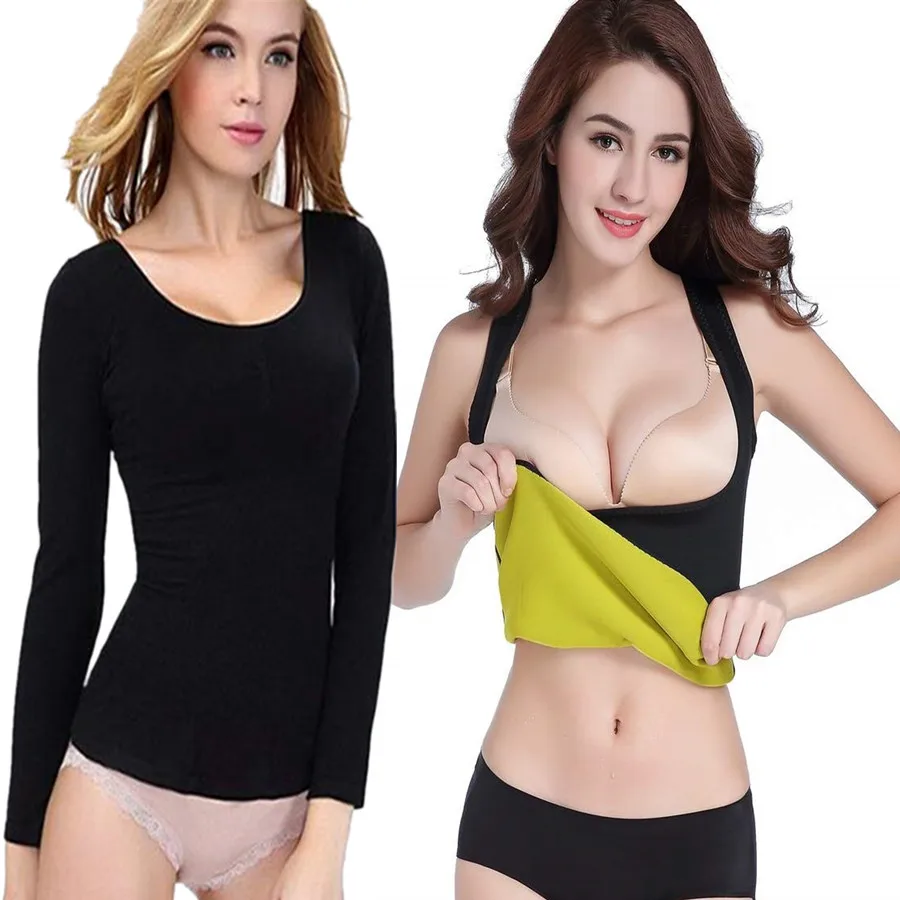 Корректирующий жилет с длинным рукавом для фитнеса женская футболка похудения