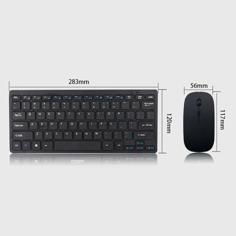 

VKTECH Keyboard Mouse Combos Wireless 2.4GHz Ulti-thin 77 Keys Business Keyboard 1600DPI Silent Optical Home Office Mouse Combo