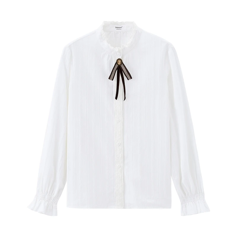 Женская блузка INMAN весенне-осенняя одежда элегантные хлопковые топы Дамский