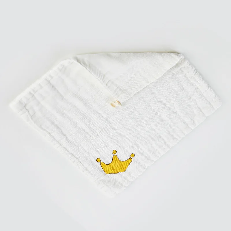 Baberos para beb&eacute; reci&eacute;n nacido, corona de beb&eacute;, toalla de algod&oacute;n, gasa, toalla facial para beb&eacute;, toalla de Saliva s&uacute;per suave-3
