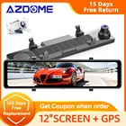 AZDOME автомобильный зеркальный видеорегистратор с GPS 2K Автомобильный видеорегистратор 12 дюймов сенсорный экран 1080P задняя камера WDR монитор для парковки Аварийная запись PG18S