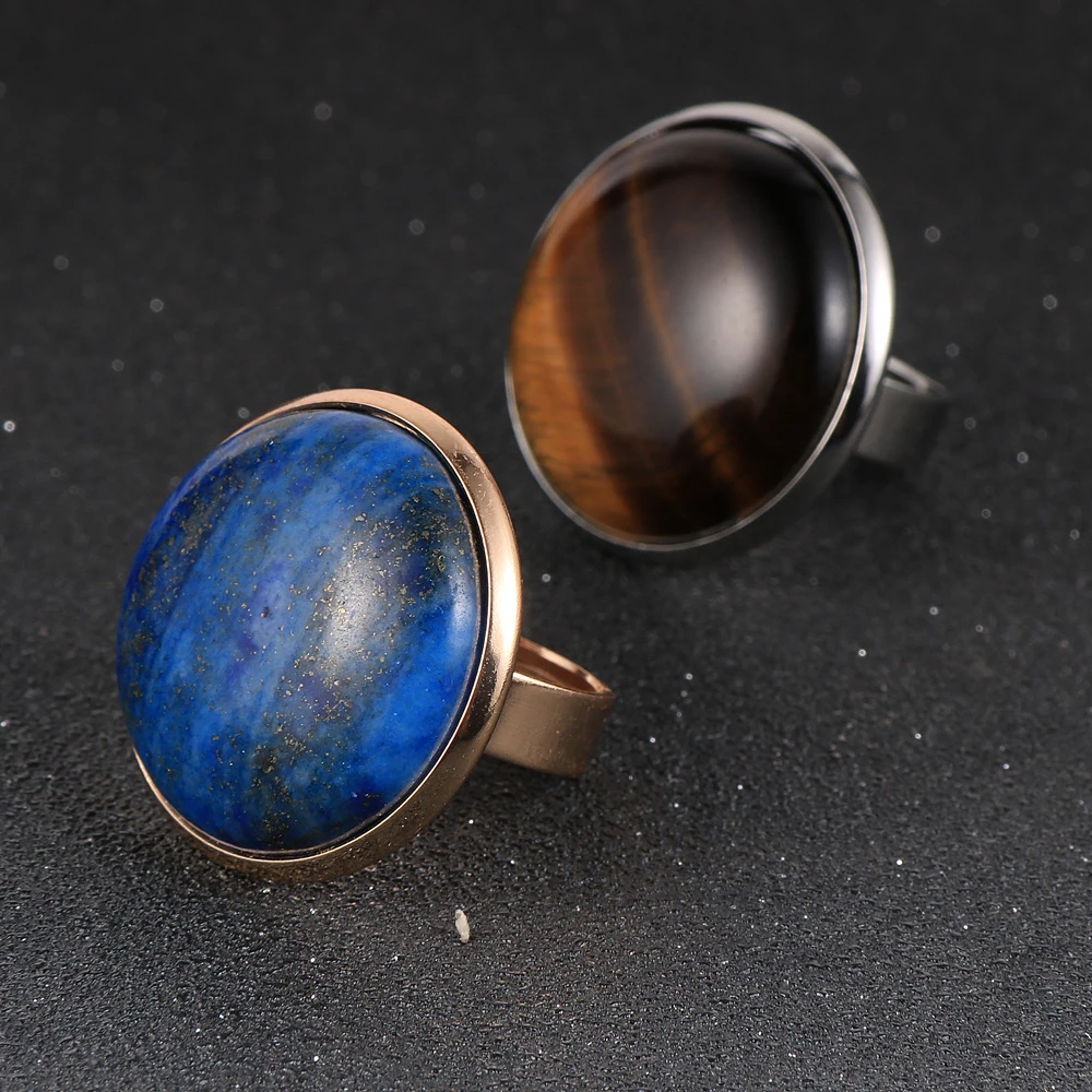 Женские и мужские бирюзовые кольца с драгоценными камнями из натурального камня