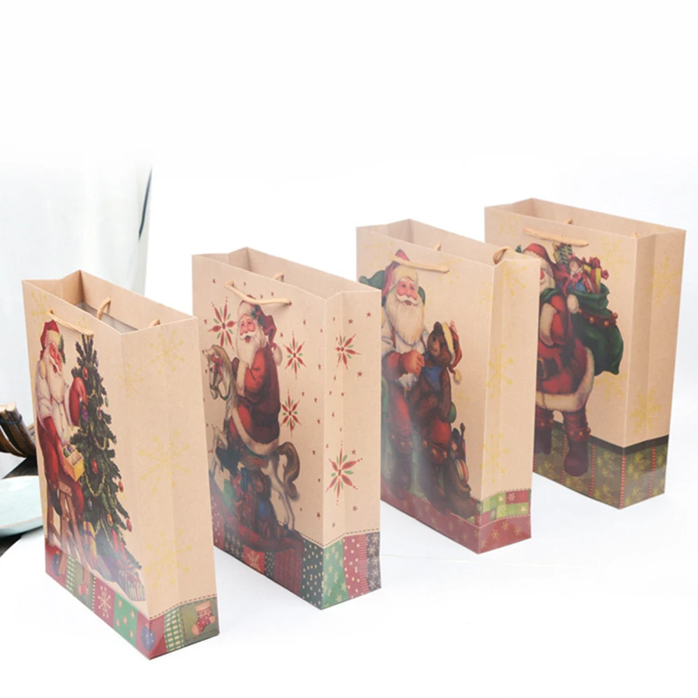 12 шт. крафт Бумага сумки коробка конфет рождественские подарочные пакеты