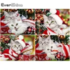 Evershine Алмазная вышивка Кошка картины стразами 5D алмазная мозаика животное вышивка крестиком Рождественский декорации