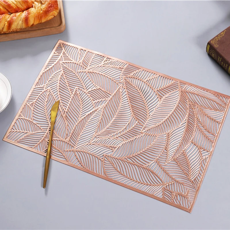 

Heat-Insulated Leaves Placemat Mat Anti-Slip Pad For Family Party Wedding Decor