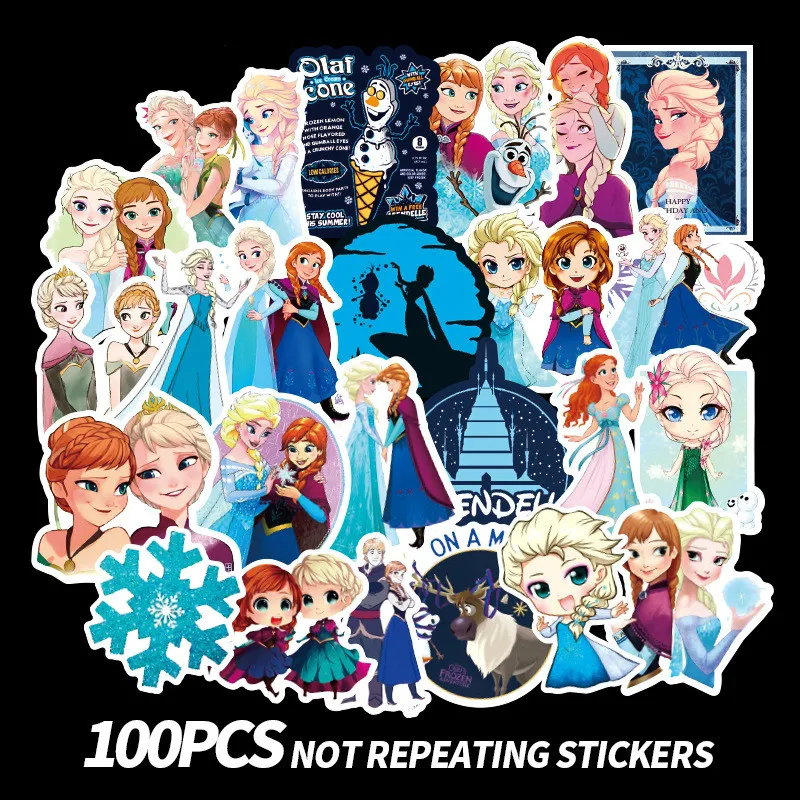100/50 шт Снежная принцесса стикер с рисунком из мультфильма девочка детская комната лед снег красочные наклейки для украшения