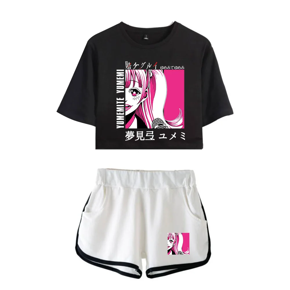 

Kakegurui Compulsive Gambler2D summer girl casual brand short-sleeved suit custom breathable comfortable cropped T-shirt short