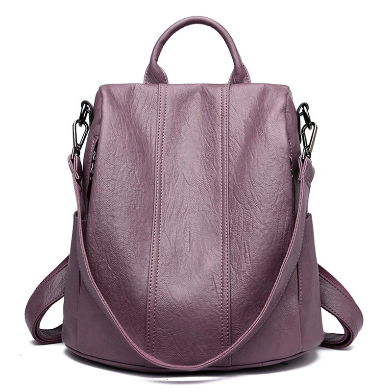 Женский кожаный рюкзак с системой Антивор защитой от кражи| |