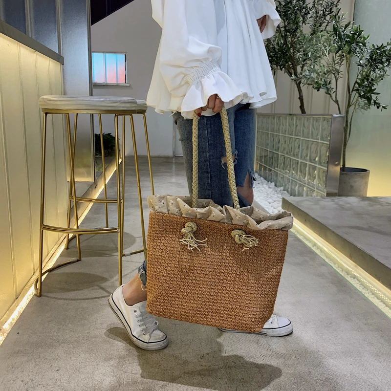 

Fashion 2021 high quality pocket casual handbags women handbags shoulder bags large capacity handbags straw woven armpit bag