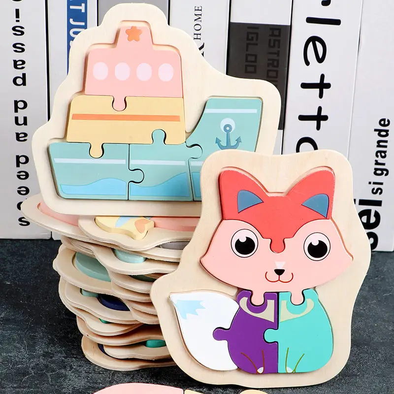 DIY 3D Educatioal игрушки головоломки собранные дети деревянные макарон Красочные