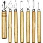 Профессиональный керамический инструмент для работы с полимерной глиной тесьмой с деревянной ручкой, крепящийся проволочный нож, острый резной инструмент для скульптуры