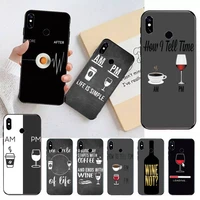 coffee wine cup couple pattern phone case for xiaomi redmi note 7 8 9 t max3 s 10 pro lite luxury brand shell funda coque
