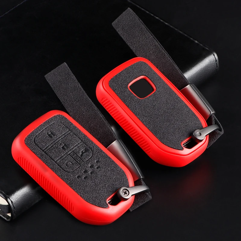 

ТПУ + Кожаный Автомобильный смарт-брелок для ключей чехол для Honda Accord City HRV CRV BRV Vezel Spirior Odyssey Civic jazz Pilot автомобильный чехол для ключей