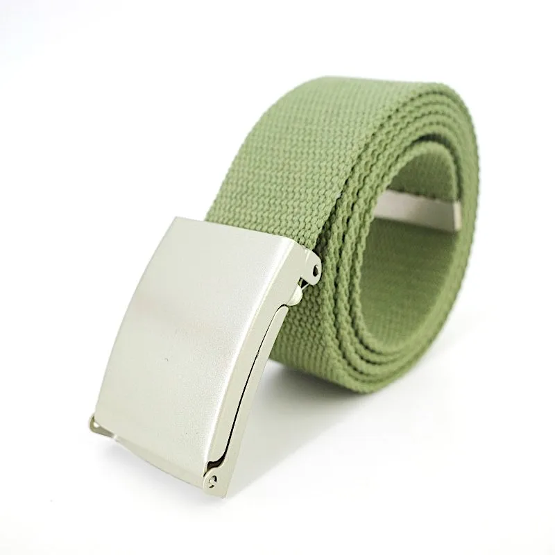 Ремень с металлической пряжкой для мужчин и женщин простой брезентовый пояс