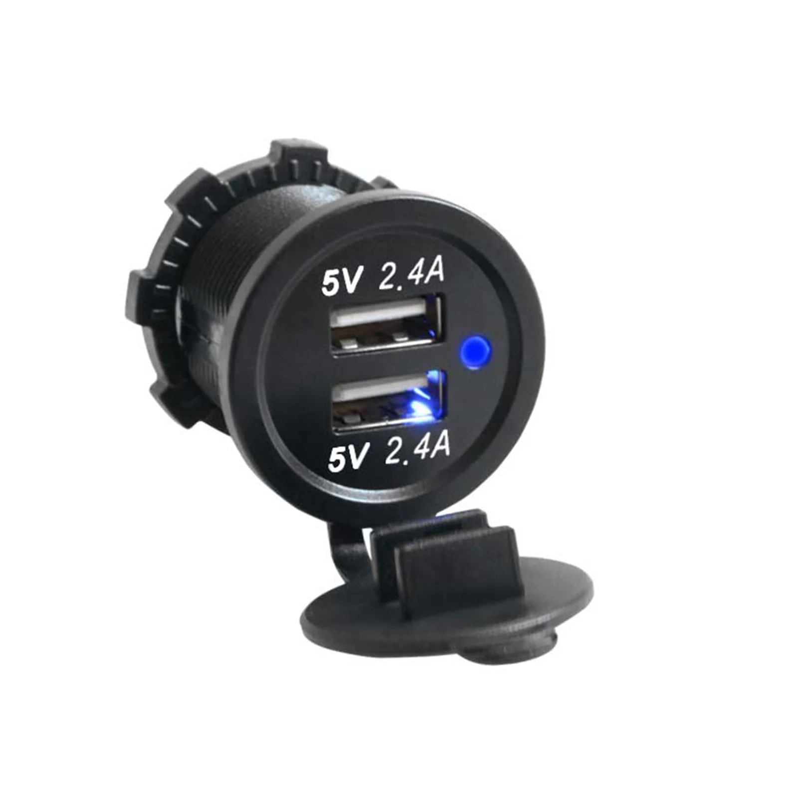 

Автомобильное зарядное устройство с двумя USB-портами, а, зарядное устройство со светодиодом для 12 В/24 В, автомобильное, морское, лодочное, гру...