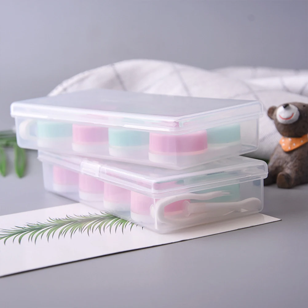 4 пары контактных Lense Cases Macarons контейнеры для линз держатели объектива работы дома
