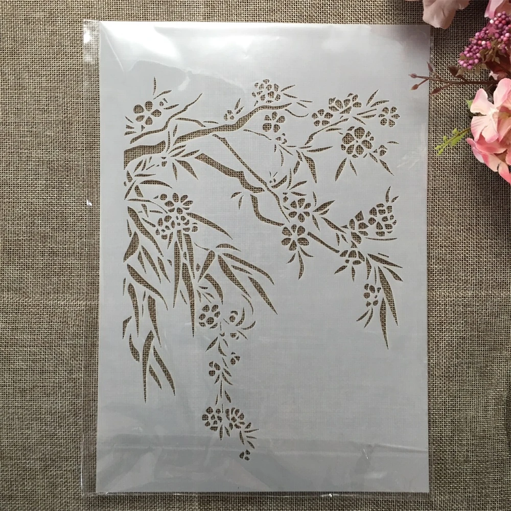 

A4 29cm Plum Tree Branches DIY Layering Stencils Wall Painting Scrapbook Coloring Embossing Album Decorative Template
