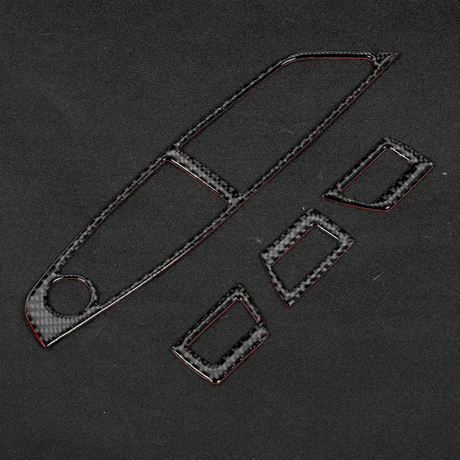 4 шт. наклейки на панель стеклоподъемника автомобиля из углеродного волокна для