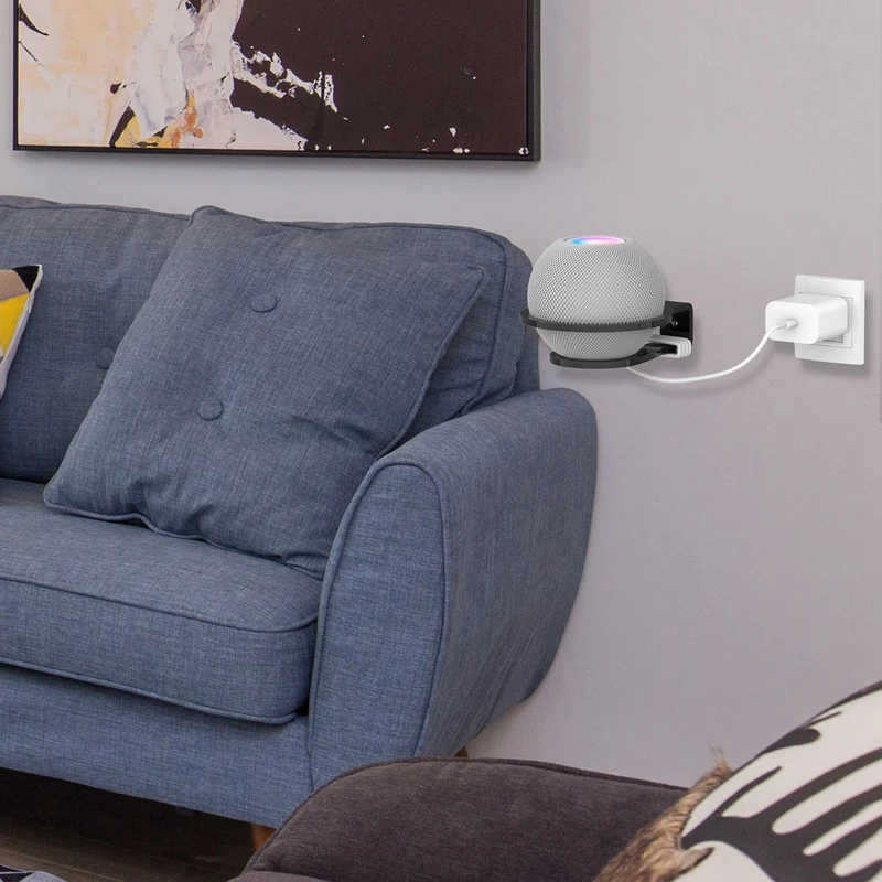Wall Mount for Homepod Mini Acrylic Holder Bracket Shelf with Cord Arrangement Accessories | Электроника