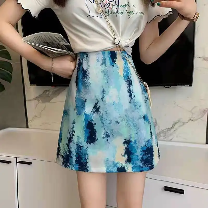 

High waist and thin with buttocks Korean short skirt pattern skirt Slim sexy skirts for women Mini skirts women's skirt 2021