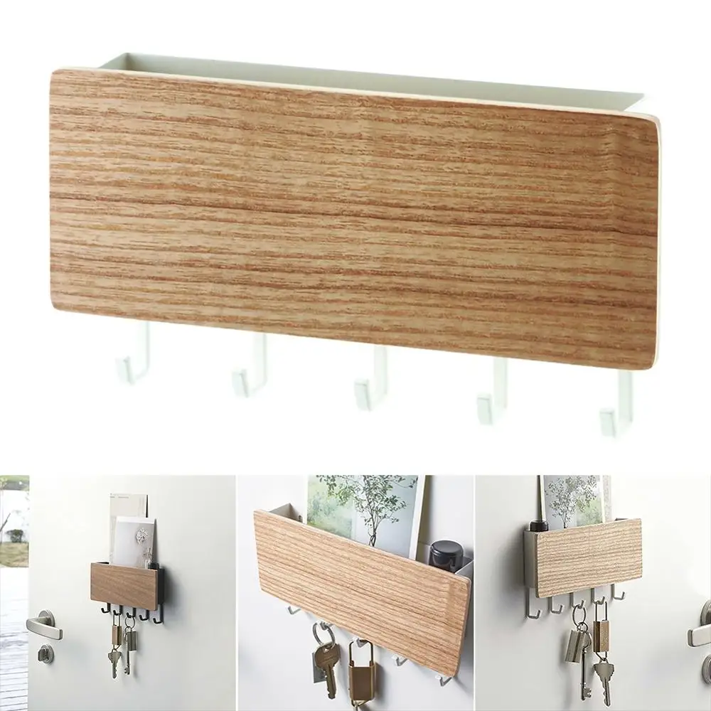 

New Wall-hung Type Wooden Decorative Wall Shelf Sundries Storage Box Prateleira Hanger Organizer Key Rack Wood Wall Shelf