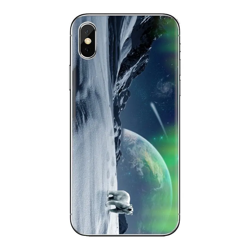 For Huawei P Smart Y6 P8 P9 P10 Plus Nova P20 Lite Pro Mini 2017 SLA-L02 SLA-L22 2i Housing Polar Bear Wallpaper Northern Lights |