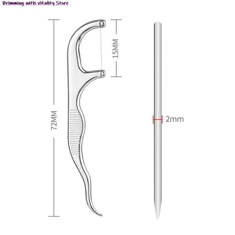 Зубочистка из нержавеющей стали с коробкой многоразовый держатель для зубной