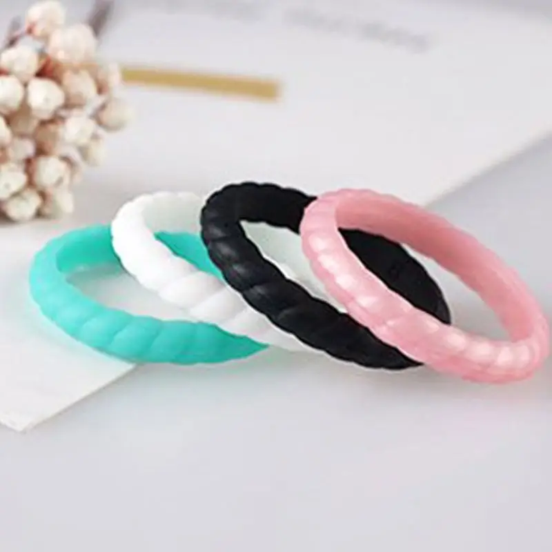 Женские тонкие поворотные кольца штабелируемые Силиконовые мягкие для спорта на