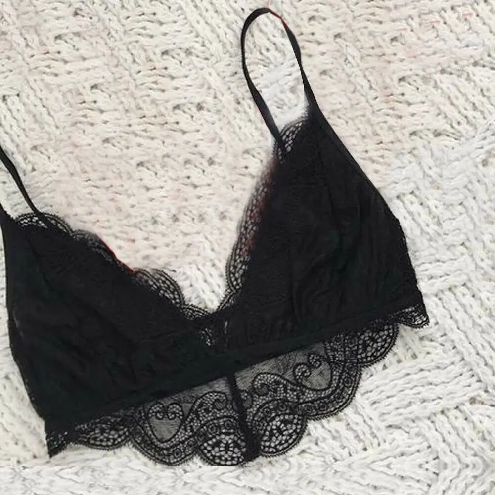 Женский кружевной бюстгальтер без косточек с цветочным принтом летний пикантный