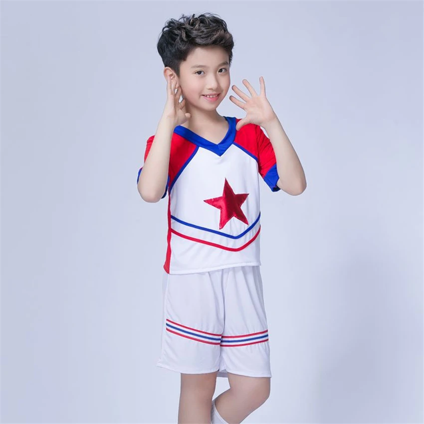 Children Cheerleader Dance Costumes Stage Performance Clothing Gymnastics Sports Meeting School Uniforms for Girls Skirt Set
