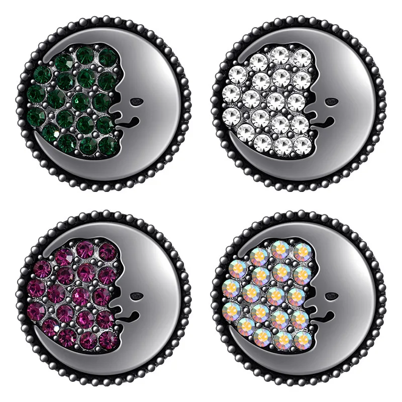 KZ3513 Новинка 18 мм Стразы Луна кнопки Сделай Сам 18 мм оснастка фотография подарок на день Святого Валентина