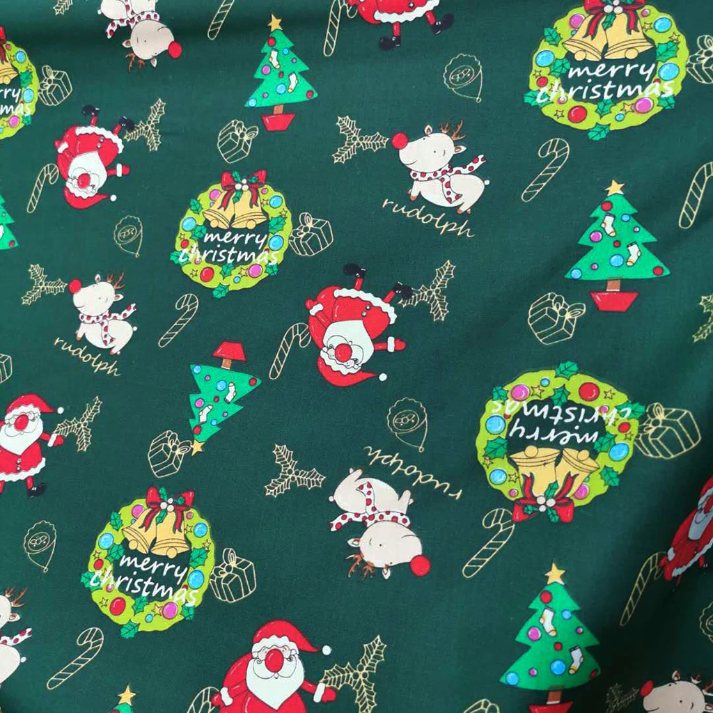 

Mixed Christmas Cotton Fabrics Kit Snowman Elk Gifts for DIY Dolls Costume Bags