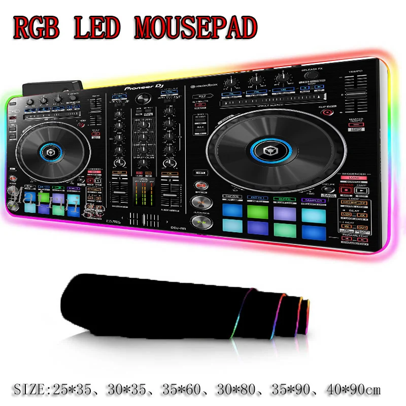 

Mairuige Cool Bar DJ Control Board Game RGB Player Large Mouse Pad Computer Padmouse LED Backlit Keyboard Desk Mat