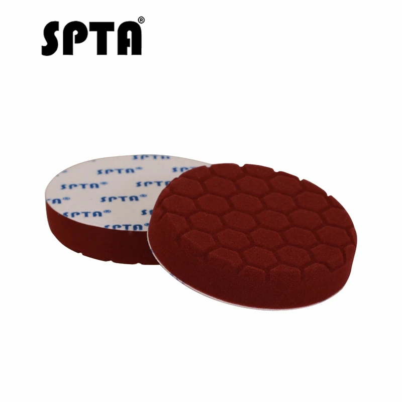 SPTA 6 дюймов Шестигранная логическая полировальная площадка прямой край грубая полировка полировальная губка темно-красный полировальный диск губка из полиэстера 150 мм
