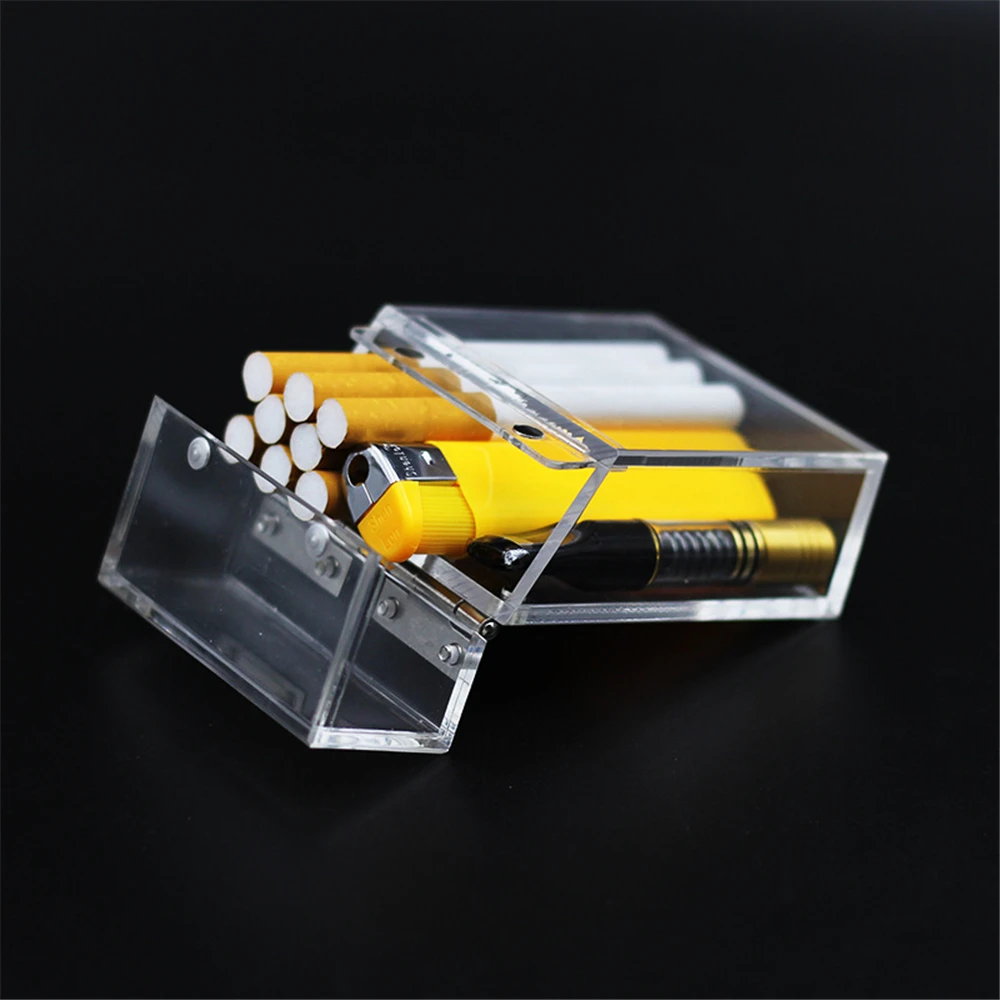 

Acrylic Transparent Cigarette Case Thickened Portable Smoke Accesoires Cigar Gift Set
