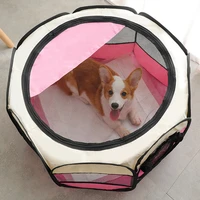 tent style octagonal pet fence foldable and breathable oxford cloth cage cat litter kennel