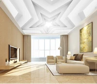 3d white five pointed star ceiling background wall 3d ceiling murals wallpaper