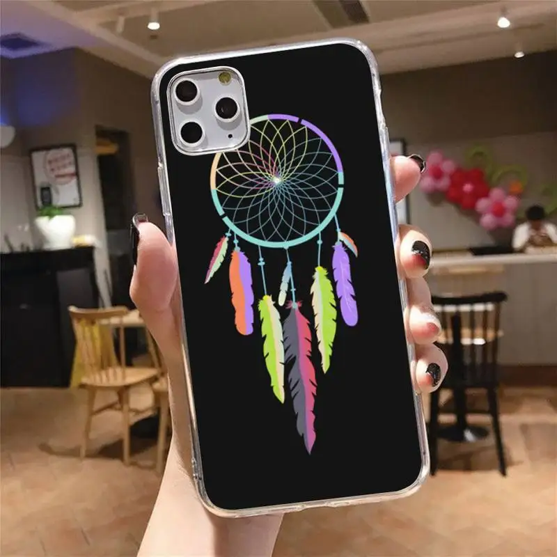 

Dreamcatcher Coque Phone Case Transparent for iPhone 6 7 8 11 12 s mini pro X XS XR MAX Plus cover funda shell