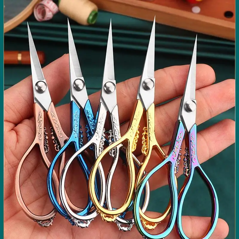 

Retro Stainless Steel Retro Tailor Scissor Crane Shape Sewing Small Embroidery Craft Cross Stitch Scissors DIY Home Tools