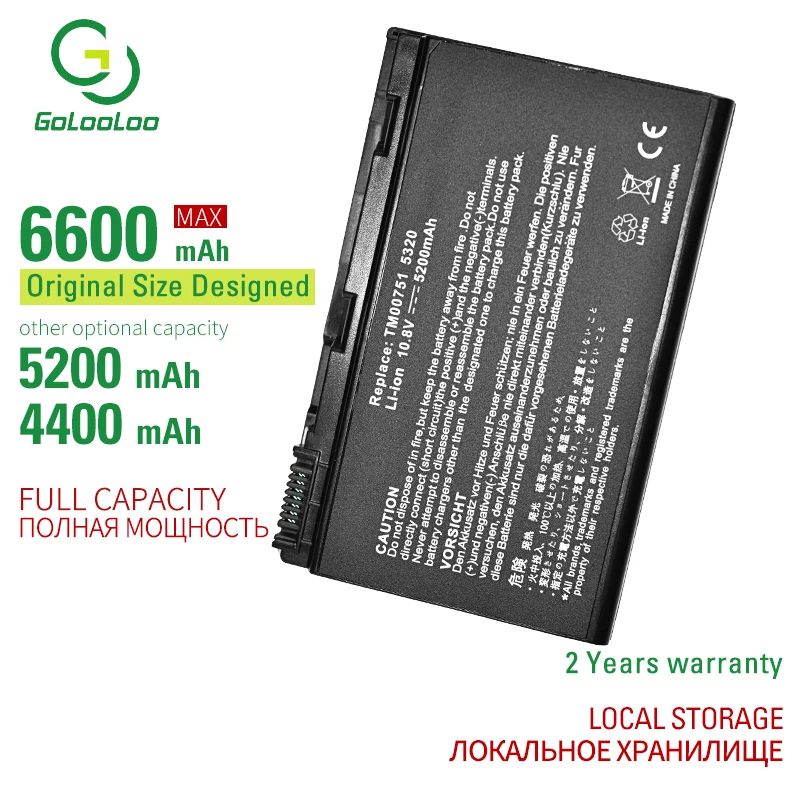 Аккумулятор на 6 элементов для Acer Extensa 10 8 5220 5235 5620 5630 TravelMate 7620 5320 5520 5720 7720 TM00741 TM00751