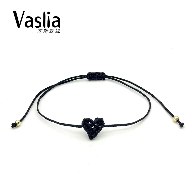 Браслет VASLIA персиковый в форме сердца красный веревочный браслет ручной работы