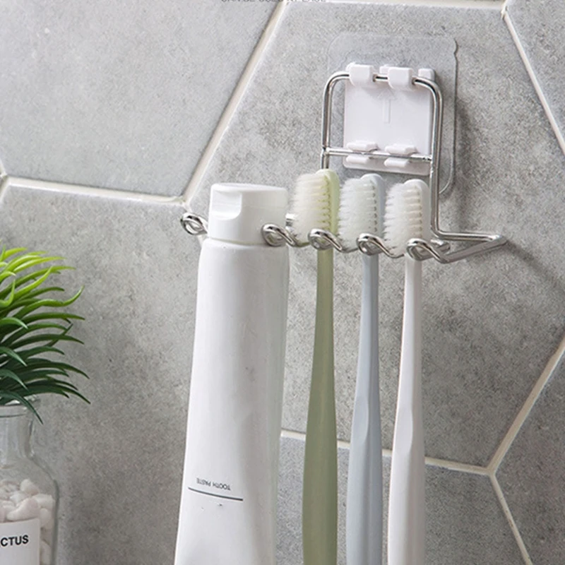 1PC Wall Mounted Stainless Steel Toothbrush Holder Bathroom Tooth Brush Toothpaste Razor Organizers Stand Accessories | Дом и сад