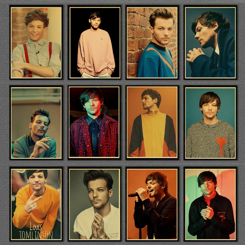 

Vintage British Singer Louis Tomlinson Retro Poster Prints High Quality Kraft Paper Wall Art Home/bar decor