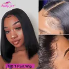 Парики короткие Боб, стрижка Пикси, 13x6x1, бразильские прямые парики на сетке, волосы Реми, плотность 150%, бразильские парики из натуральных волос для женщин