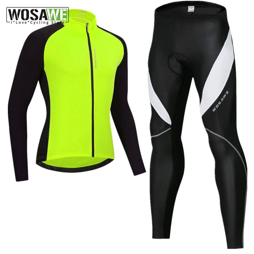 Мужская осенняя одежда для велоспорта WOSAWE с мягкими шортами комплект